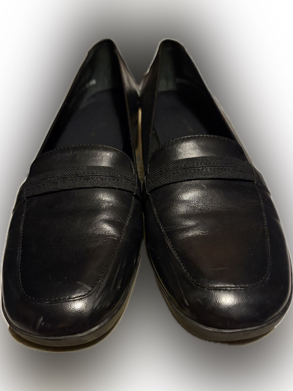 Easy Spirit Black Leather Slip-On Loafers